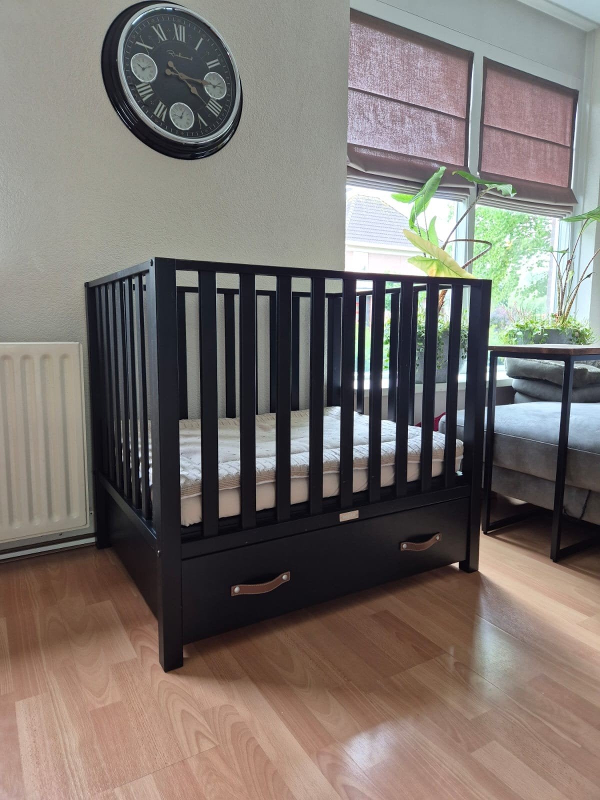 Bopita box Kai 100x80 zwart met lade, Kinderen en Baby's, Boxen, Ophalen, Gebruikt, Rechthoekig, In hoogte verstelbaar