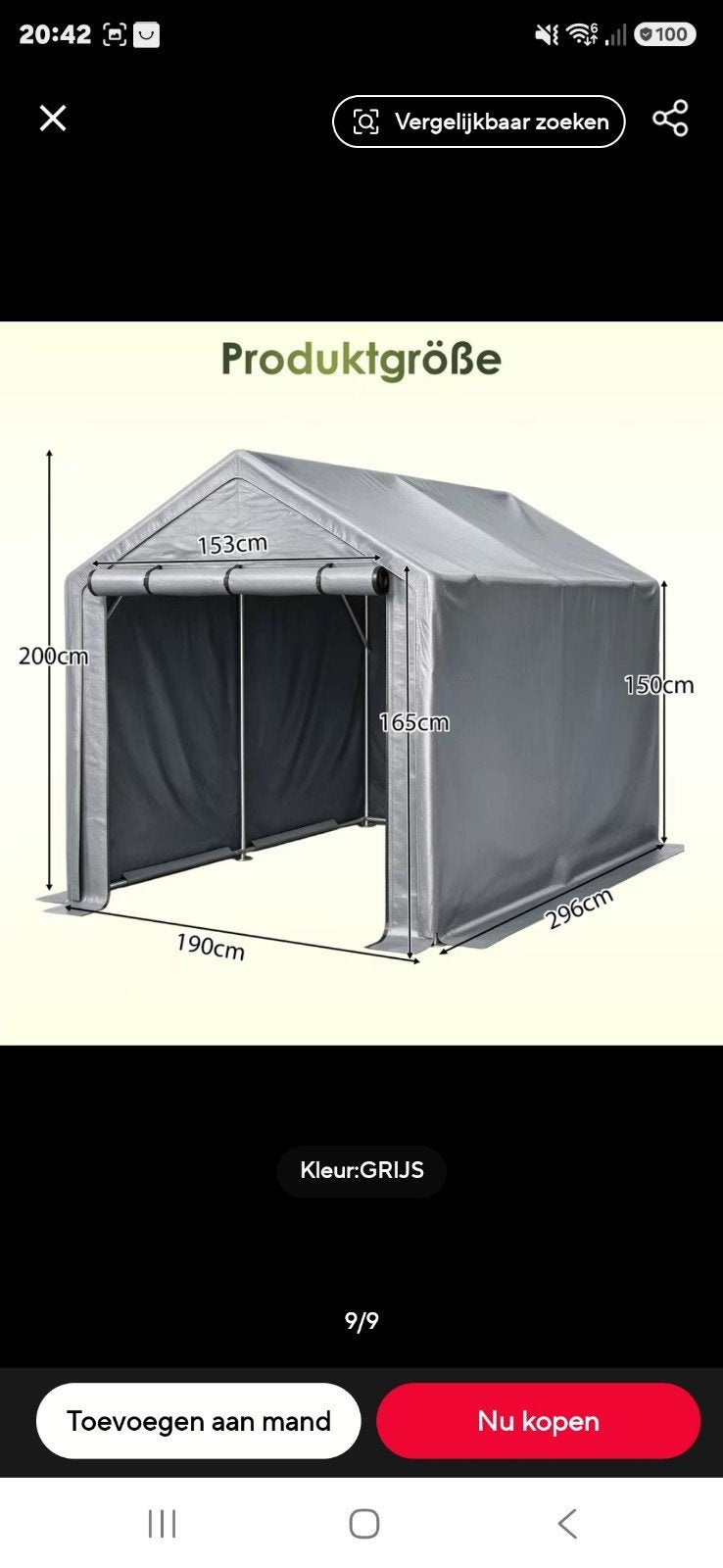 mooi tent zit nog in doos, Ophalen of Verzenden, Minder dan 5 meter