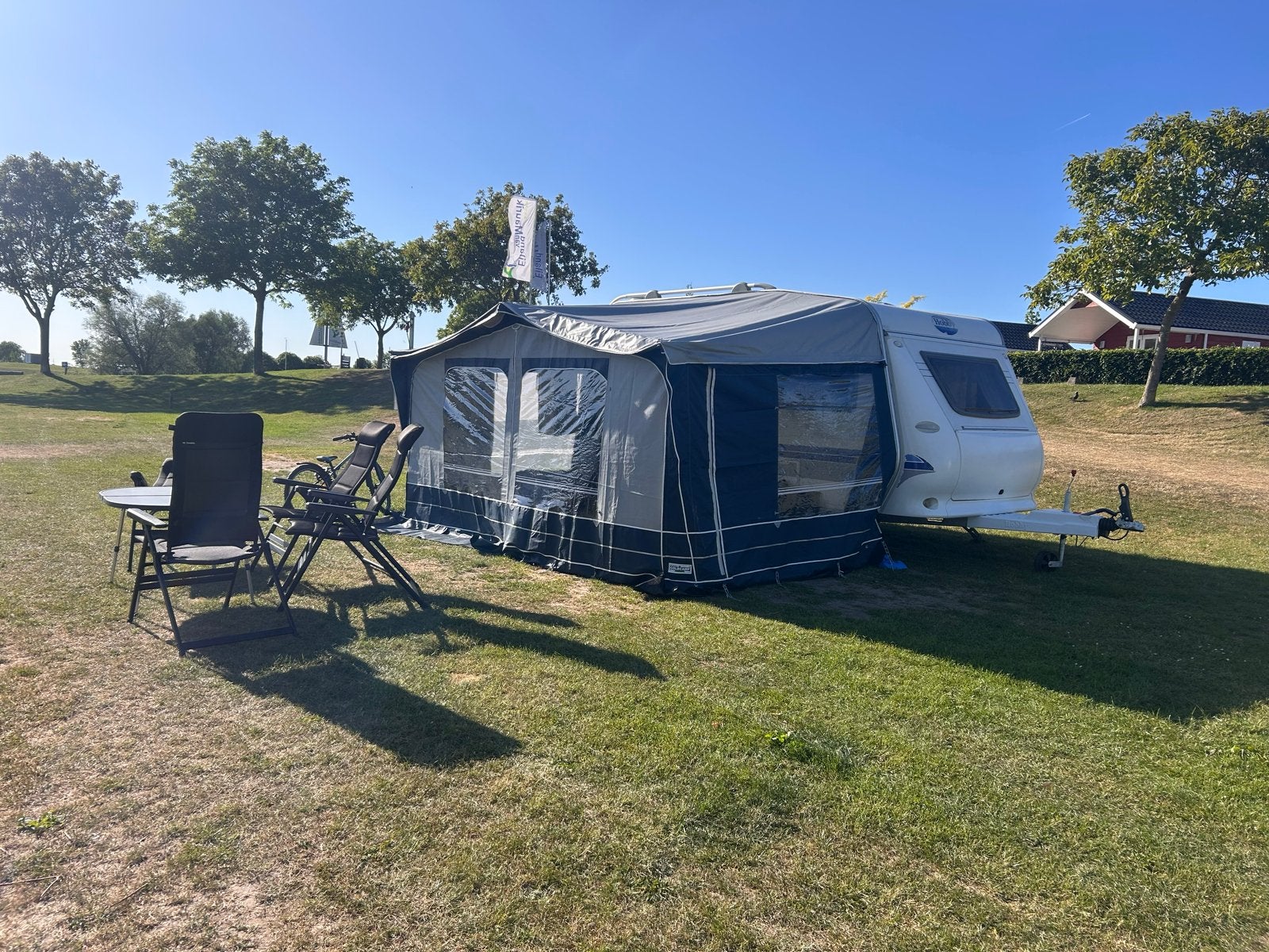Voortent Goldcamp maat 9 compleet, Ophalen, Gebruikt