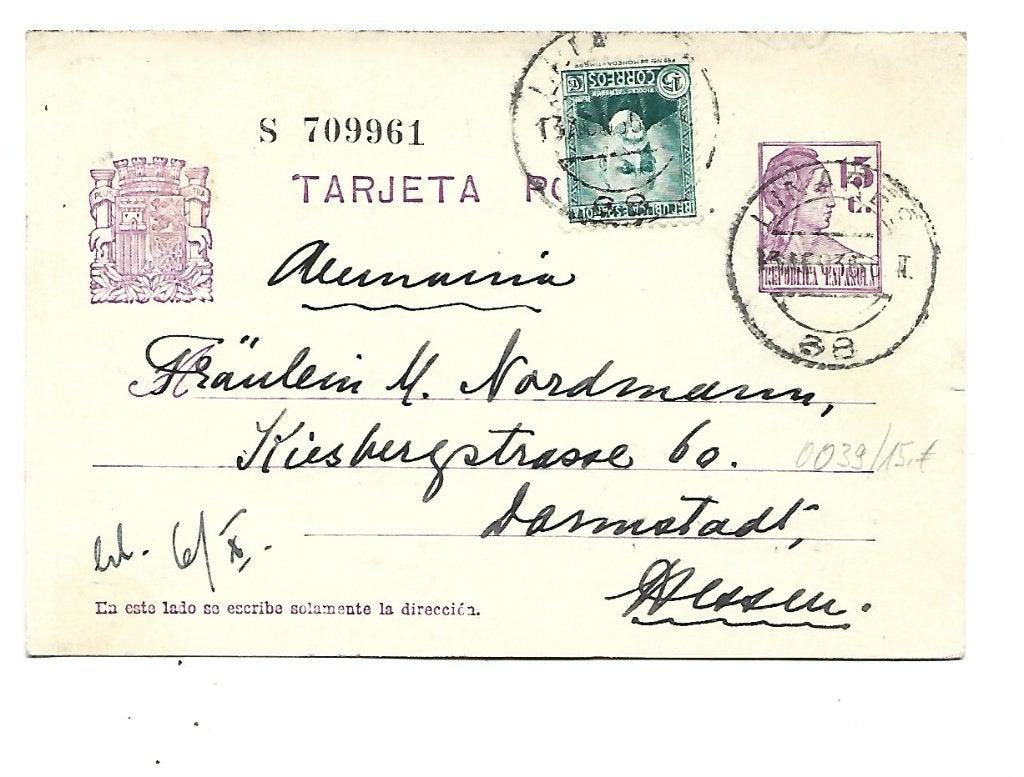 Spanje- 39, Verzenden, Briefkaart