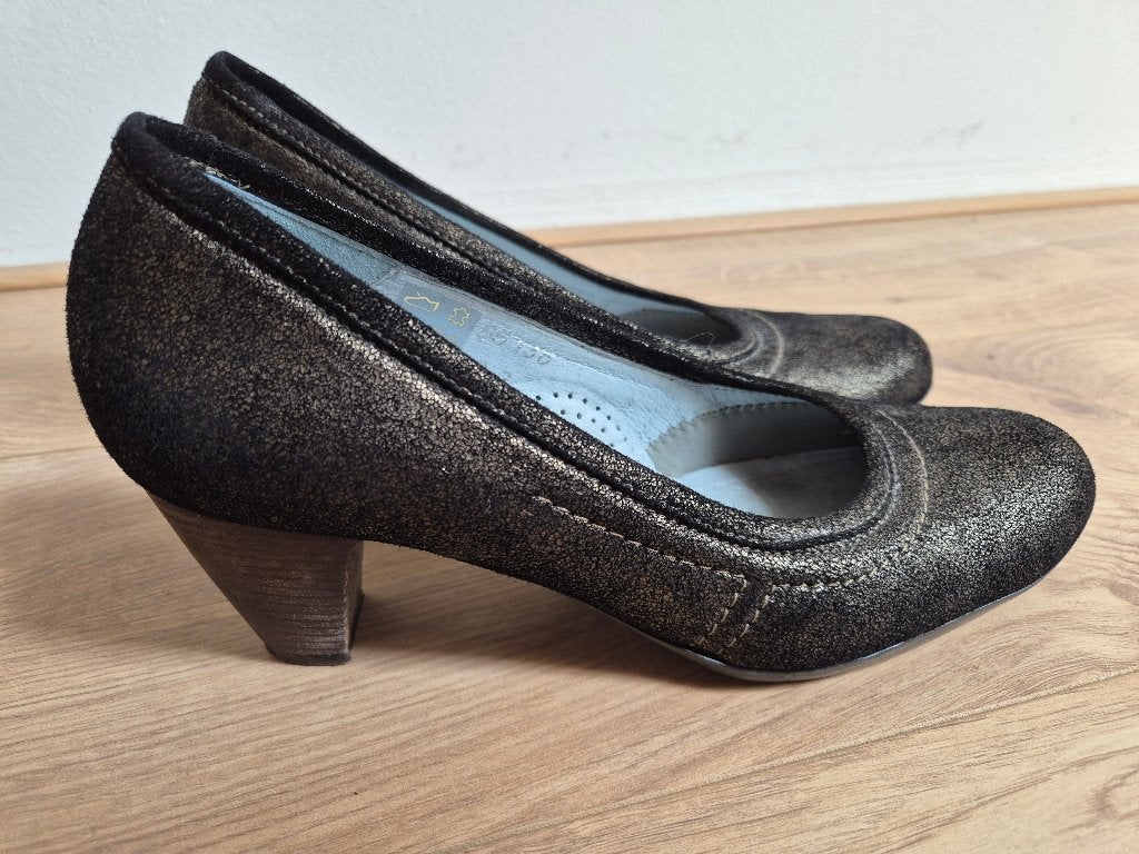 Sch123 - Zwartgouden Xsensible pumps maat 40 (1), Ophalen of Verzenden, Zo goed als nieuw