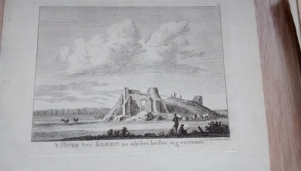 19 Haarlem Huis te Kleef, Antiek en Kunst, Ophalen of Verzenden, Architectuur, Gravure, 1700 - 1799