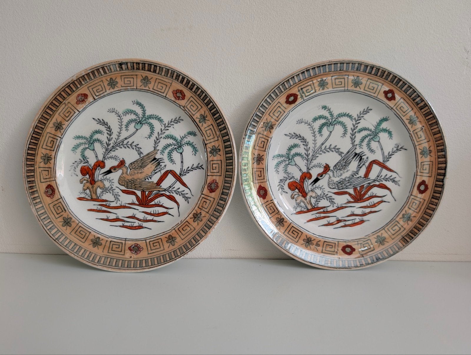 2x vintage P. Regout Maastricht Panama bord, Ophalen of Verzenden
