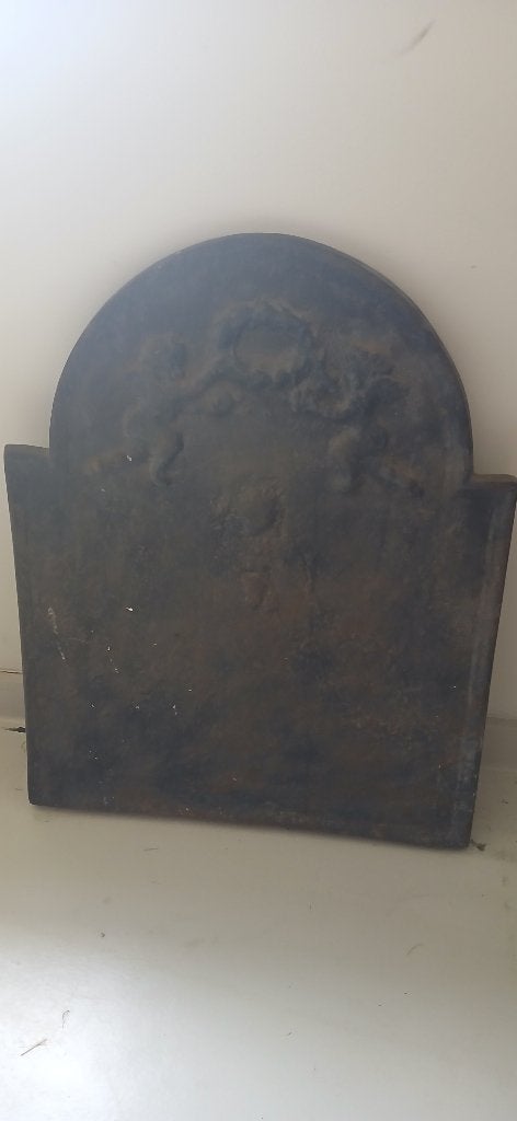 Antieke gietijzeren haardplaat (achterhuis), Ophalen of Verzenden