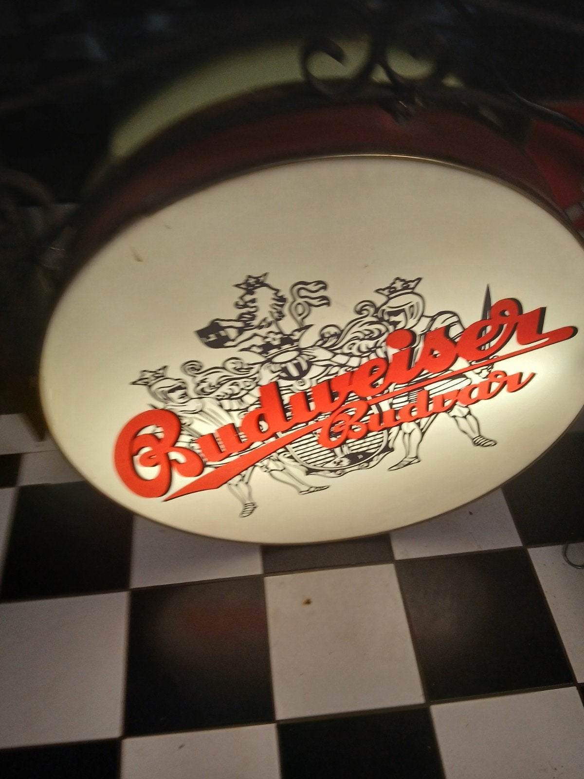 budweiser verlichting dubbelzijdig verlichting in, Ophalen, Zo goed als nieuw, Reclamebord, Plaat of Schild, Overige merken
