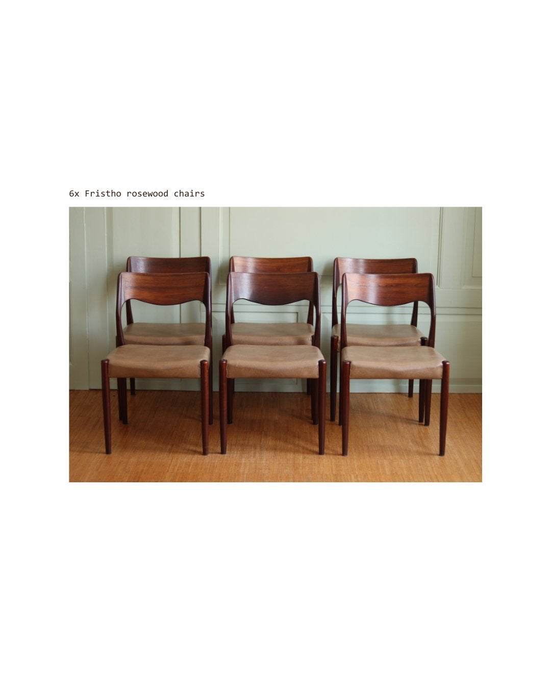Fristho set 6 palisander stoelen jaren 60 Mid Century design, Ophalen of Verzenden, Gebruikt, Bruin, Vijf, Zes of meer stoelen