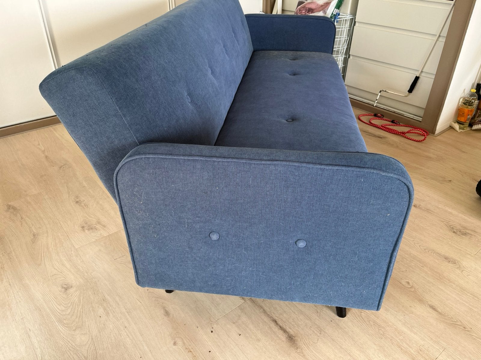 Slaapbank, Ophalen, Gebruikt, Blauw, Tweepersoons
