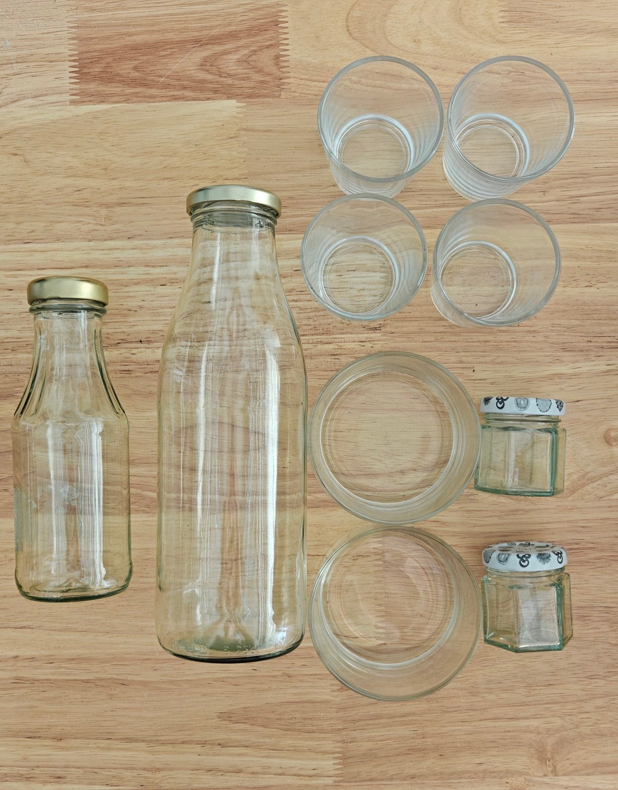 Diverse glazen en plastic potten, flessen en bakjes, Ophalen, Voorraadpot, Overige merken, Glas