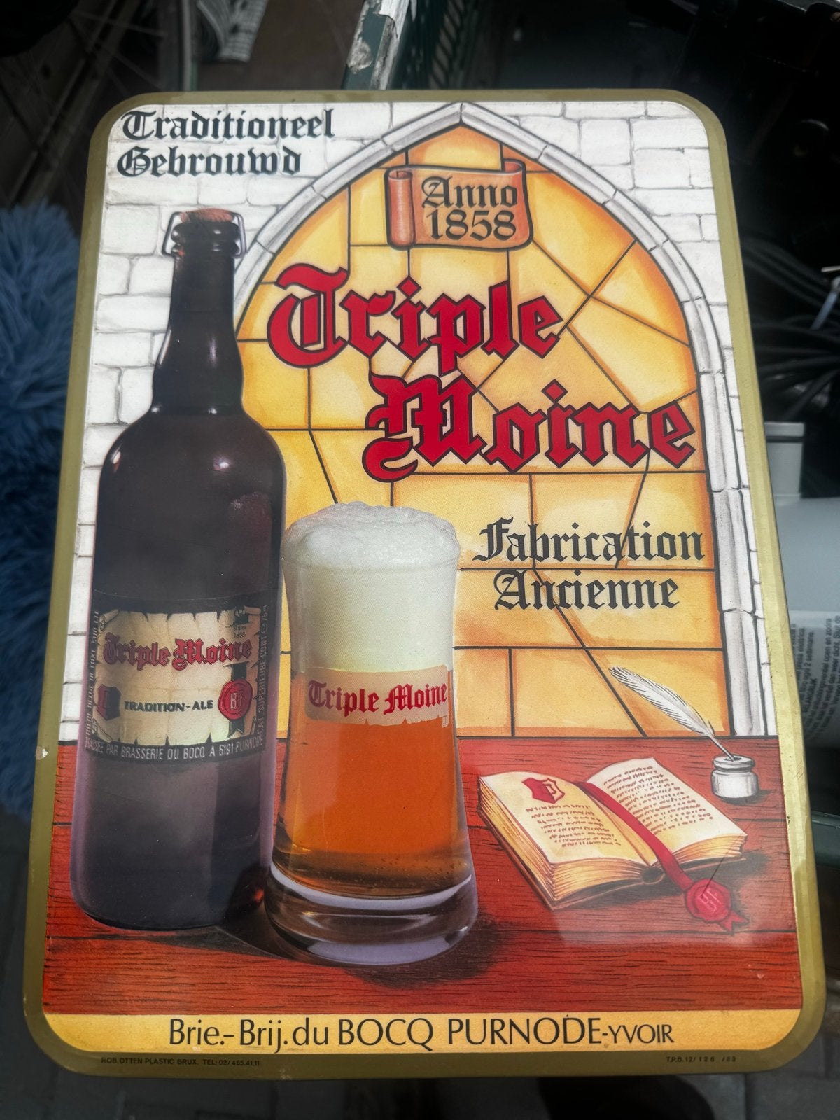 Vintage Triple Moine Bier Blik - Traditioneel Gebrouwd, Verzamelen, Ophalen, Gebruikt, Overige, Overige merken