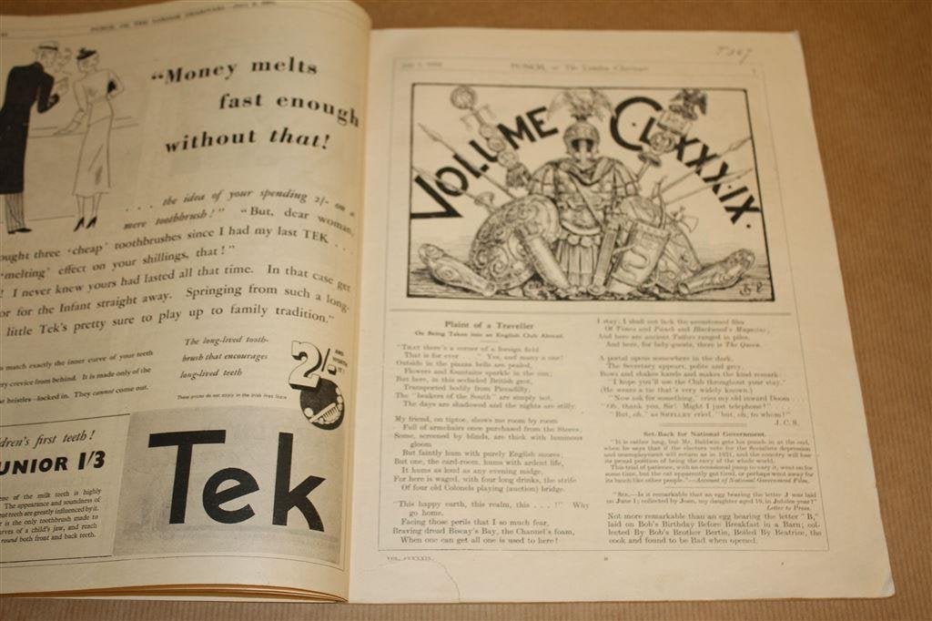 Punch. Zeldzaam los nummer. July 3, 1935. [Satire/Humor], Ophalen of Verzenden