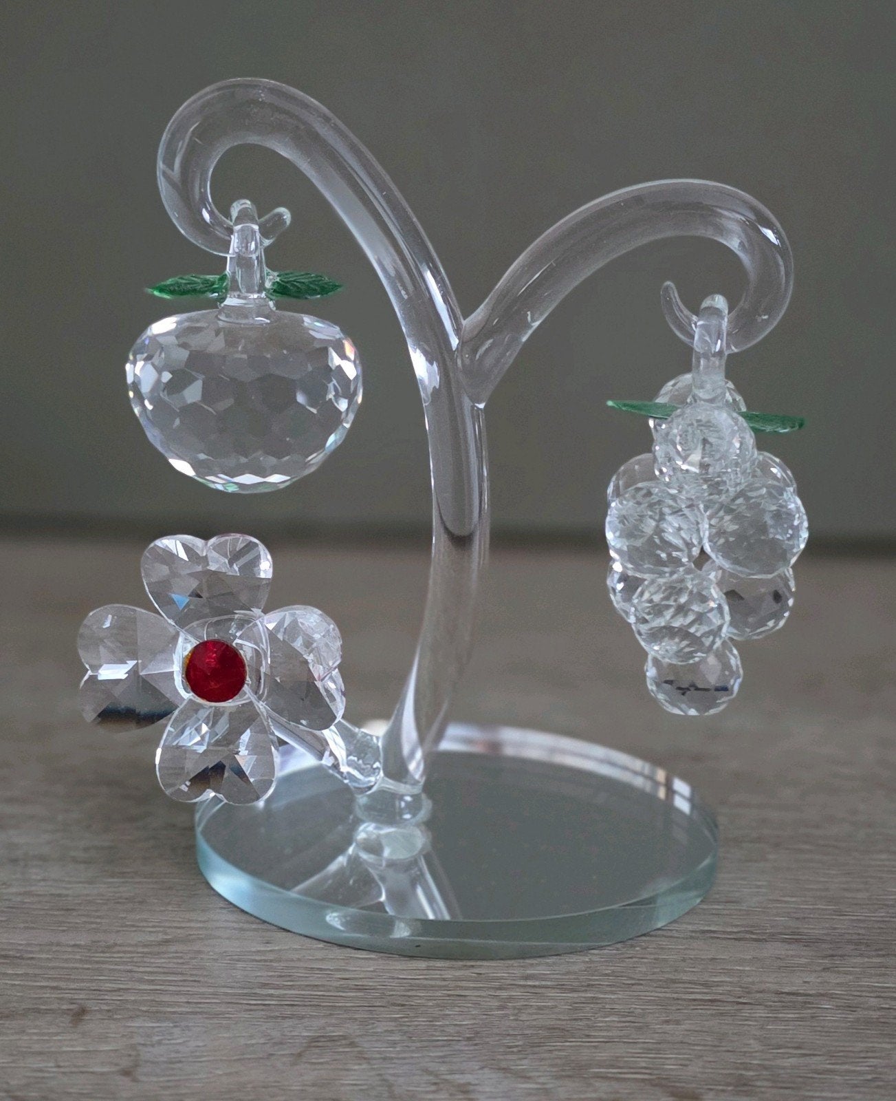 Kristallen decoratie met fruit en bloem - Perfecte staat, Ophalen