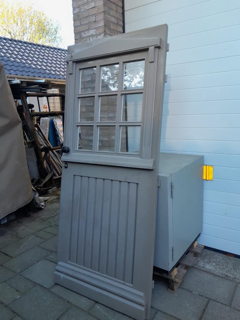 Merbau buitendeur 92.5 cm x 210 cm en schuifraam 89 cmx160cm, Doe-het-zelf en Verbouw, Deuren en Horren, Ophalen, Gebruikt, 200 tot 215 cm