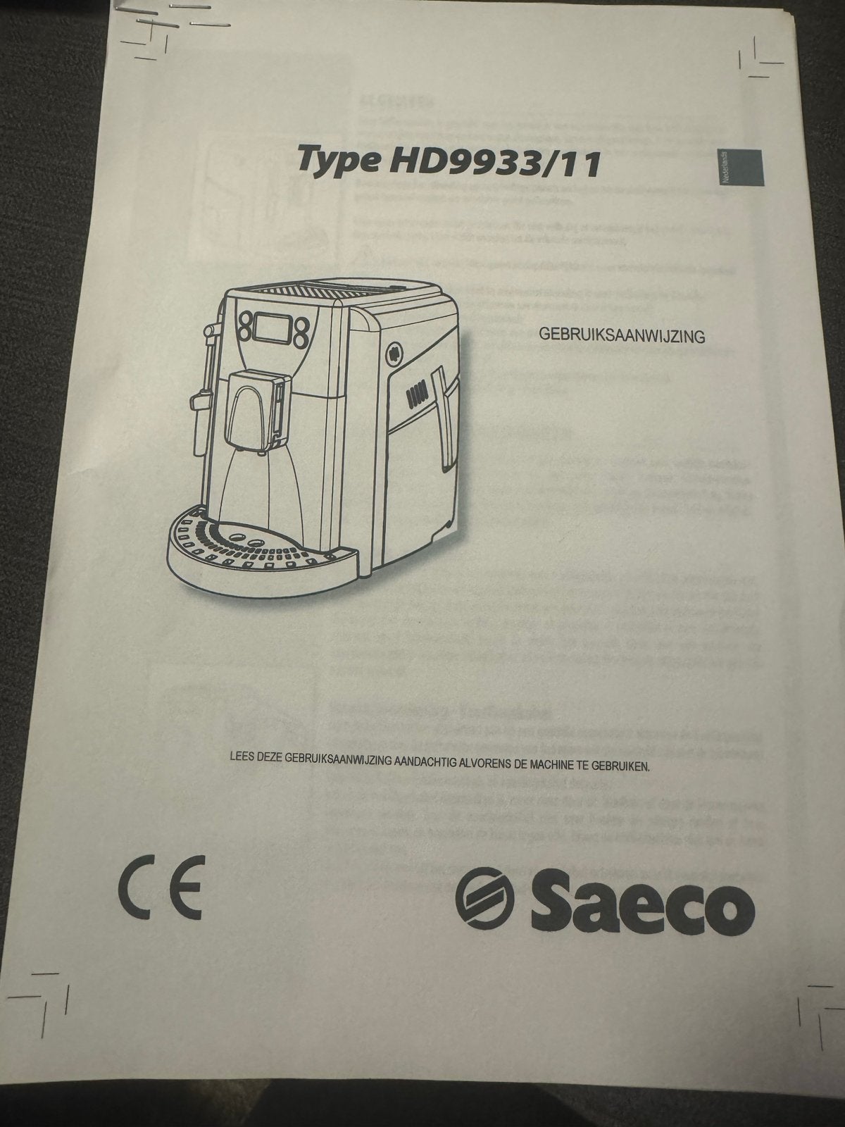 Saeco HD9933/11 Koffiemachine defect, Ophalen, Gebruikt, Koffiemachine