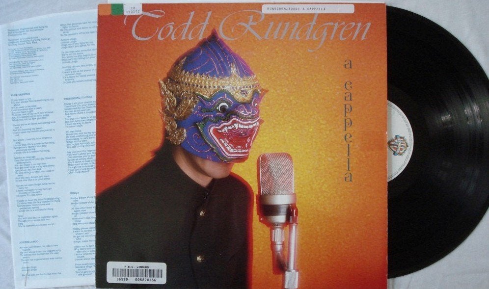 Todd Rundgren - A cappella, Cd's en Dvd's, LP, Gebruikt, Ophalen of Verzenden, 12 inch