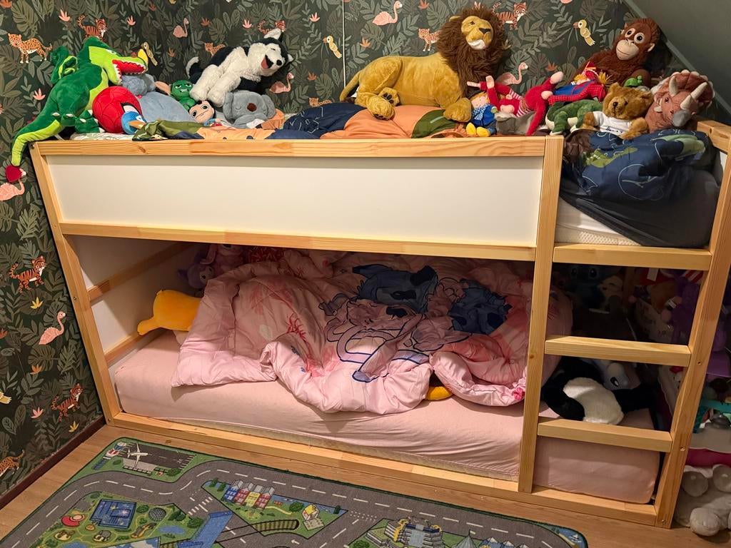 Ikea Kura bed + matras - Zo goed als nieuw!, Ophalen, 90 cm, Eenpersoons, Wit