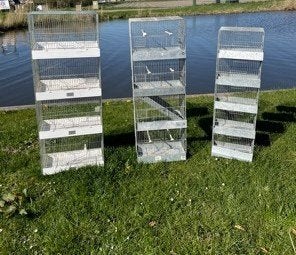 vogelkooi, stapelkooi, Ophalen, Gebruikt, Metaal, Vogelkooi