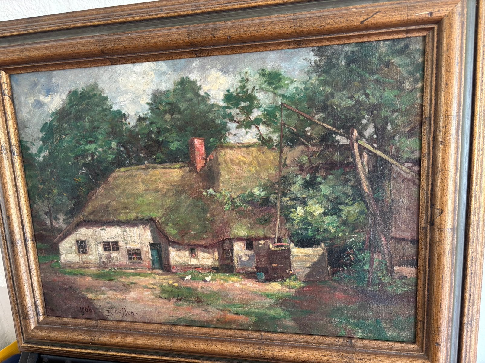 Pierre Janssen (1865-1952) Boerderij in Boxtel, 1906, Antiek en Kunst, Ophalen, Nederlandse school, Doek, Gesigneerd