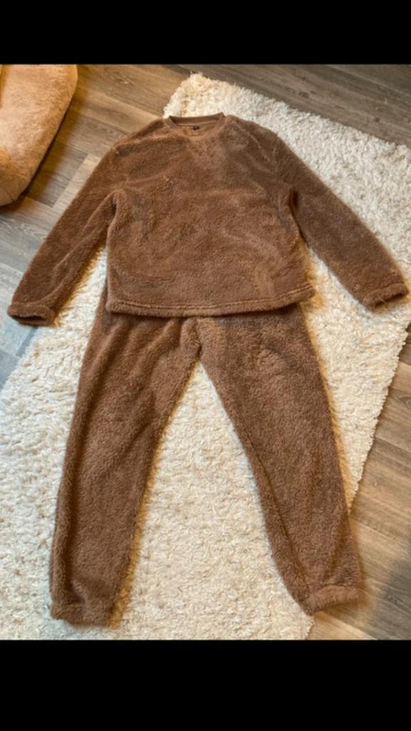 Heerlijk warm teddy pak - Maat S/M, Kleding | Dames, Ophalen of Verzenden, Zo goed als nieuw, Maat 38/40 (M), Bruin