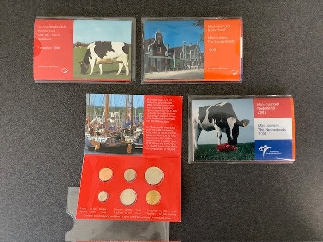 Nederland mini muntsets 1998 - 1999 - 2001., Ophalen of Verzenden, Koningin Beatrix, Overige waardes, Setje