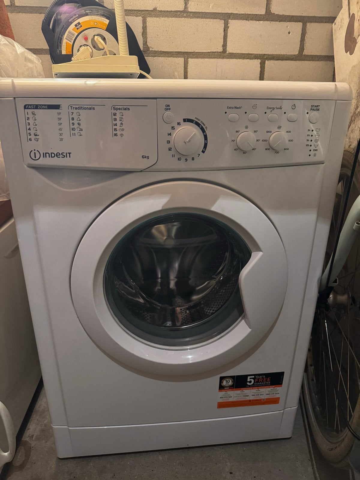 Indesit Wasmachine 6kg - Voorlader, Gebruikt, Ophalen of Verzenden, Voorlader, Kort programma