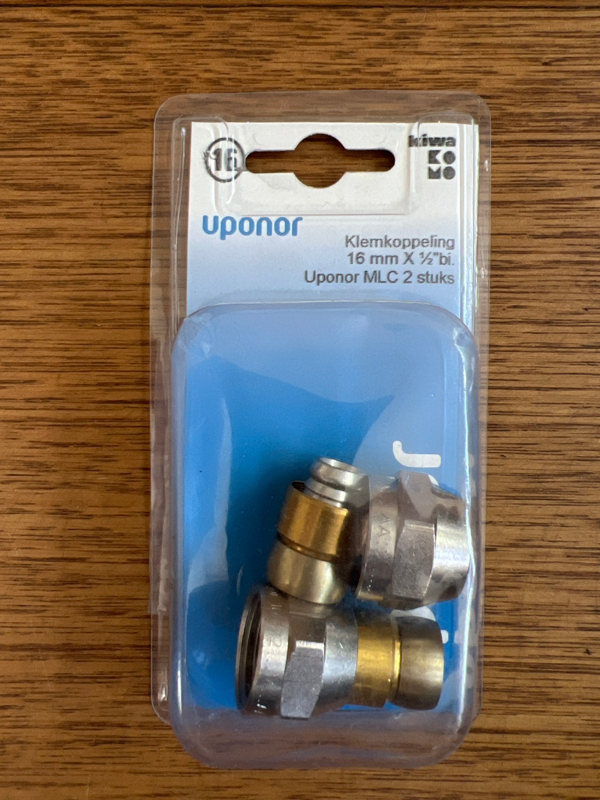 Uponor MLC Klemkoppeling 16mm x 1/2" bi. (2 stuks), Ophalen of Verzenden, Nieuw, Koper, Overige typen