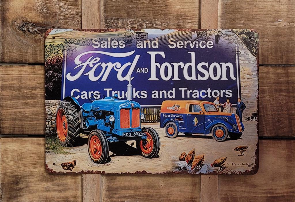 Ford en Fordson tractor en trucks reclamebord van metaal, Ophalen of Verzenden, Nieuw, Auto's