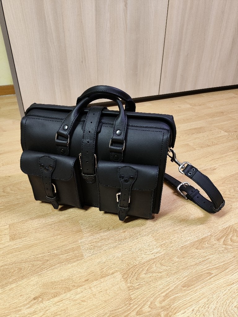 Saddleback Leather Flight Bag Leather Briefcase, Verzenden, Nieuw, Zwart, Leer