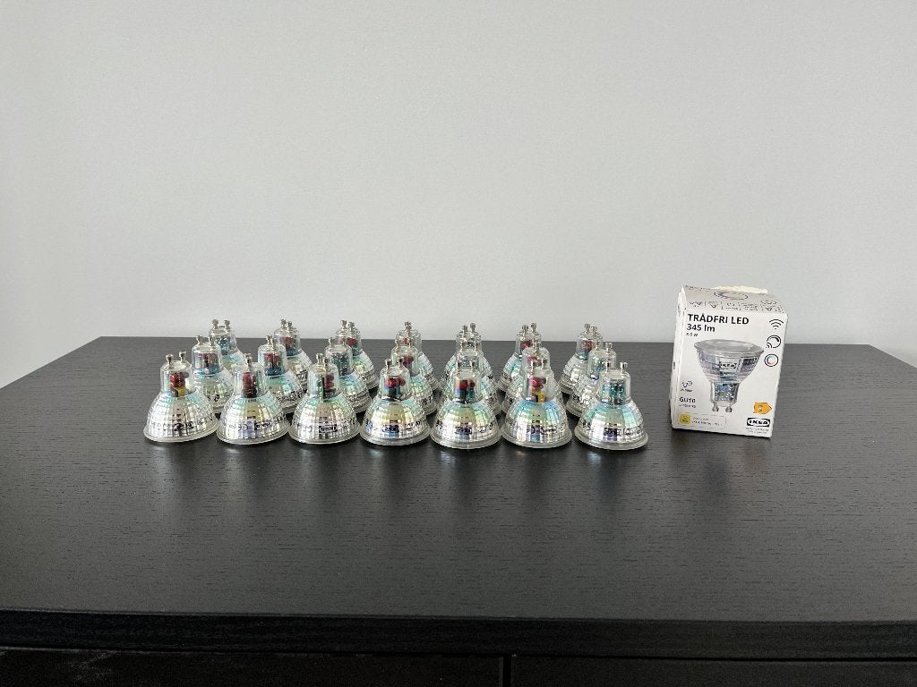 Set van 21x IKEA Trådfri GU10 LED (Wit & Kleur), Led-lamp, Gebruikt, GU10, Ophalen of Verzenden