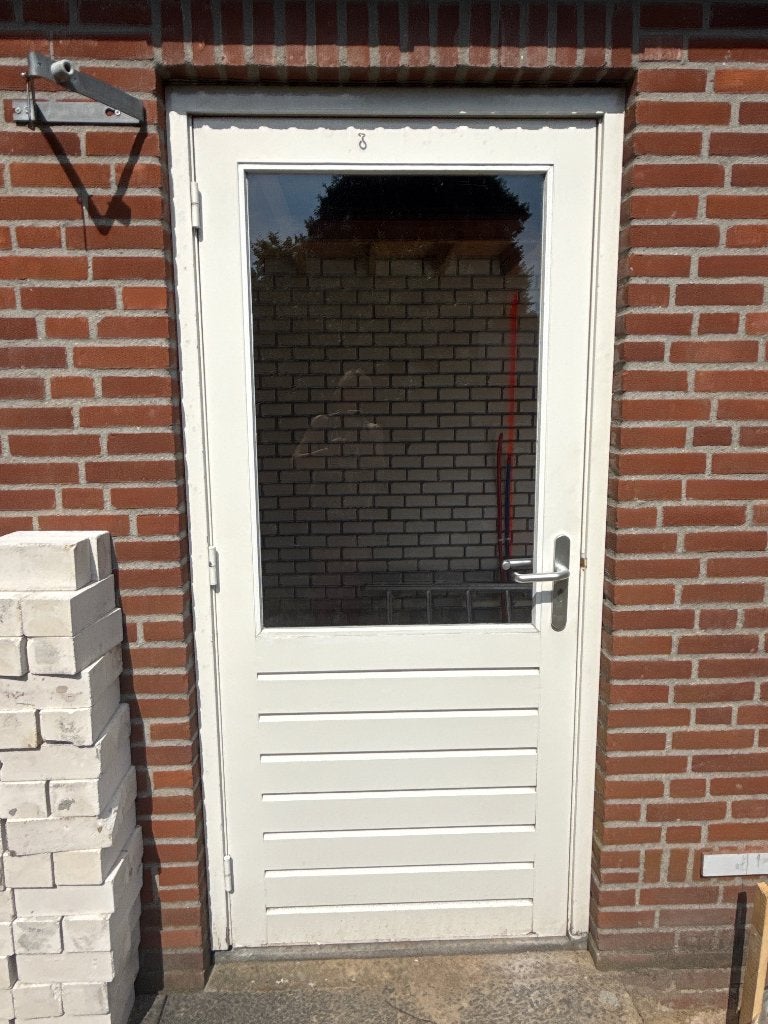 Schuurdeur en een  klapraamp en 1 vast raam, Ophalen, Gevelraam of Ruit, Gebruikt, 80 tot 120 cm