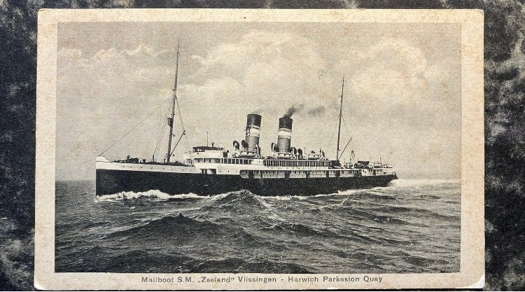 Vlissingen- Parkeston  Stv Mij Zeeland veerboot, Ophalen of Verzenden, 1920 tot 1940, Zeeland