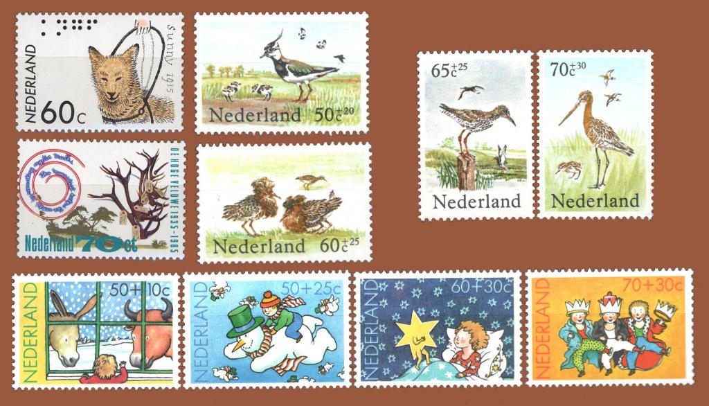 10 zegels Nederland 1983 1985 postfris, Verzenden, Na 1940, Postfris