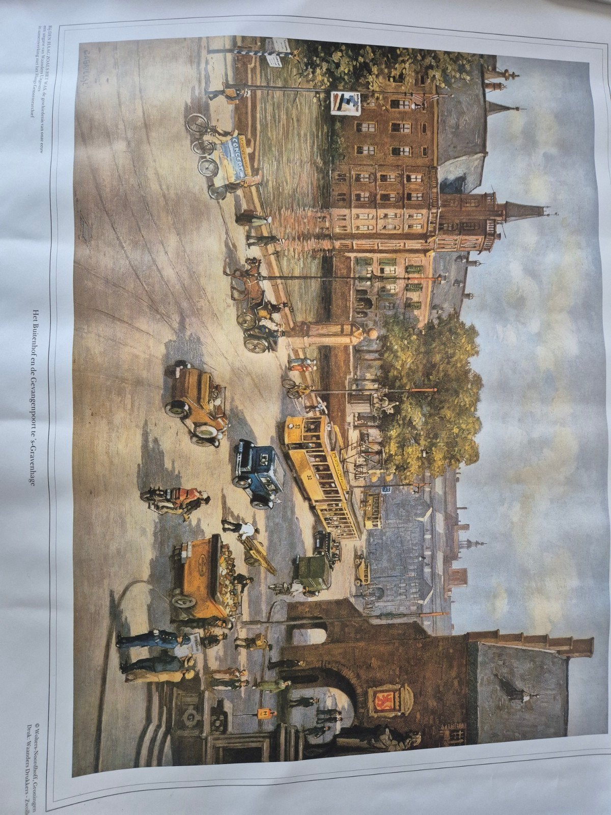 Het Buitenhof en de Gevangenpoort te 's-Gravenhage, Antiek en Kunst, Ophalen of Verzenden, Klassiek, Print, Papier