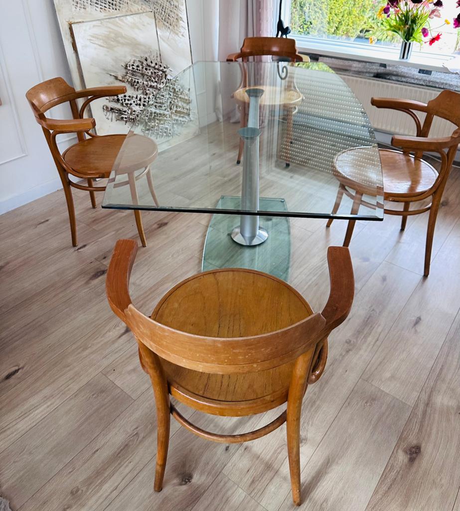 Stoelen   caféstoel vintage set  midcentury retro, Ophalen of Verzenden, Gebruikt, Mid century vintage, 4 tot 6 stoelen