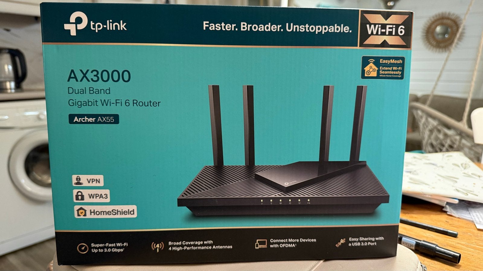 TP-Link Archer AX55 AX3000 Dual-Band Gigabit Wi-Fi 6 Router, Ophalen of Verzenden, Nieuw, Router