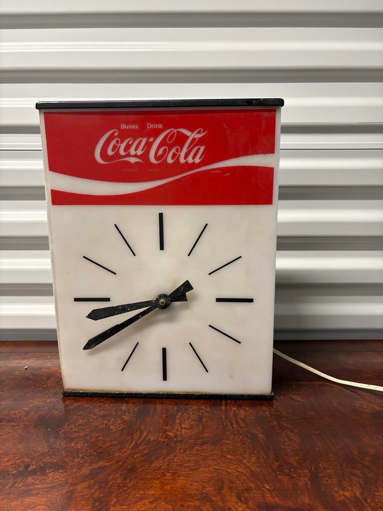 Vintage Coca-Cola Lichtreclame Klok - Zeldzaam Verzamelobjec, Ophalen of Verzenden, Zo goed als nieuw
