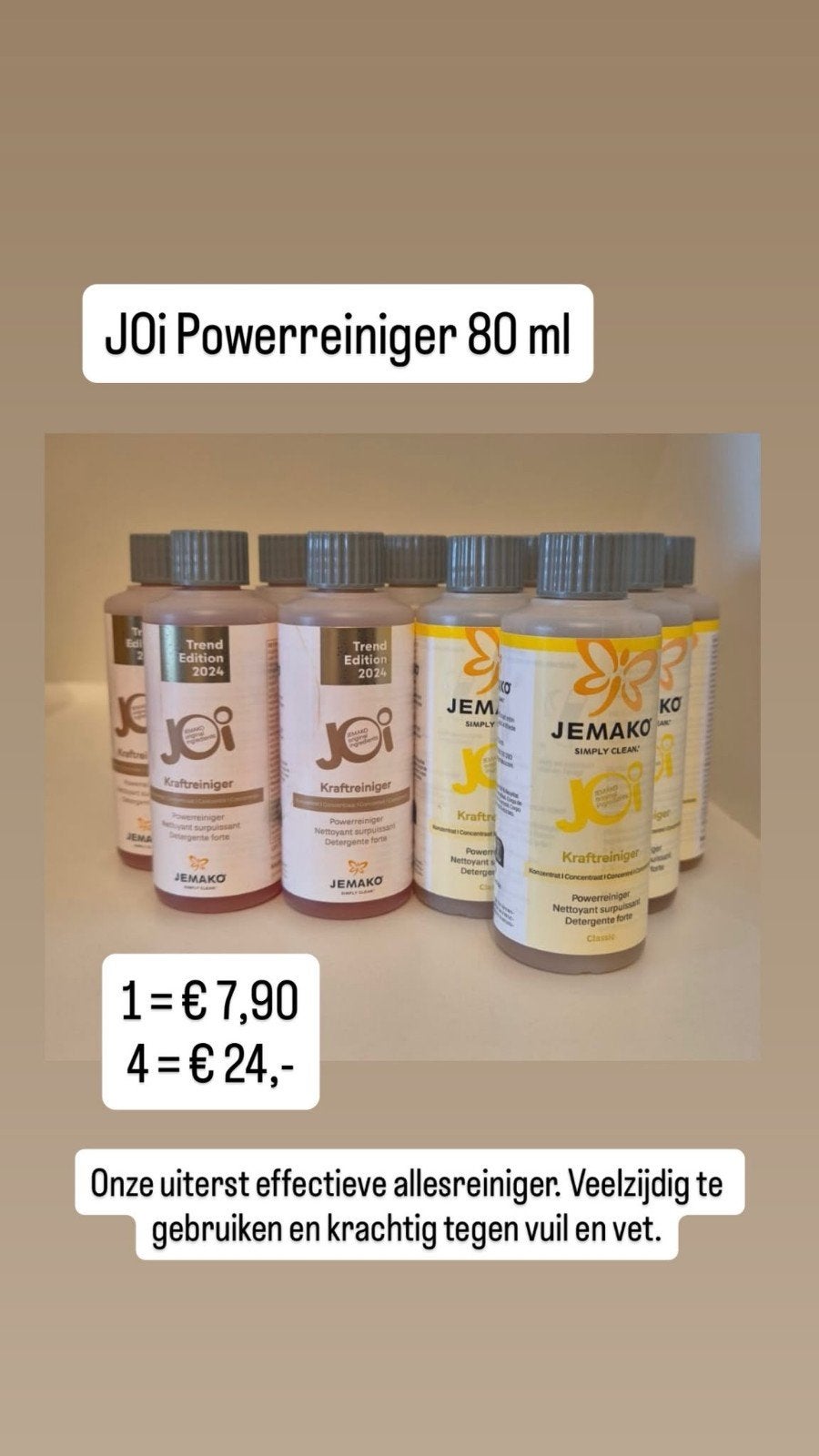 Jemako JOi Powerreiniger 80 ml - Krachtige Allesreiniger, Huis en Inrichting, Schoonmaakartikelen, Ophalen of Verzenden, Schoonmaakmiddel