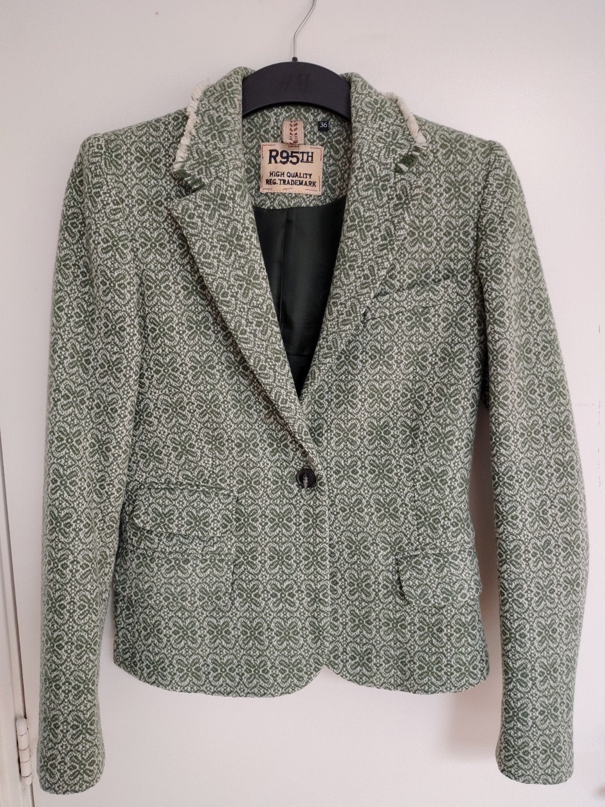 Groene wollen blazer R95th, R95th, Ophalen of Verzenden, Zo goed als nieuw, Jasje