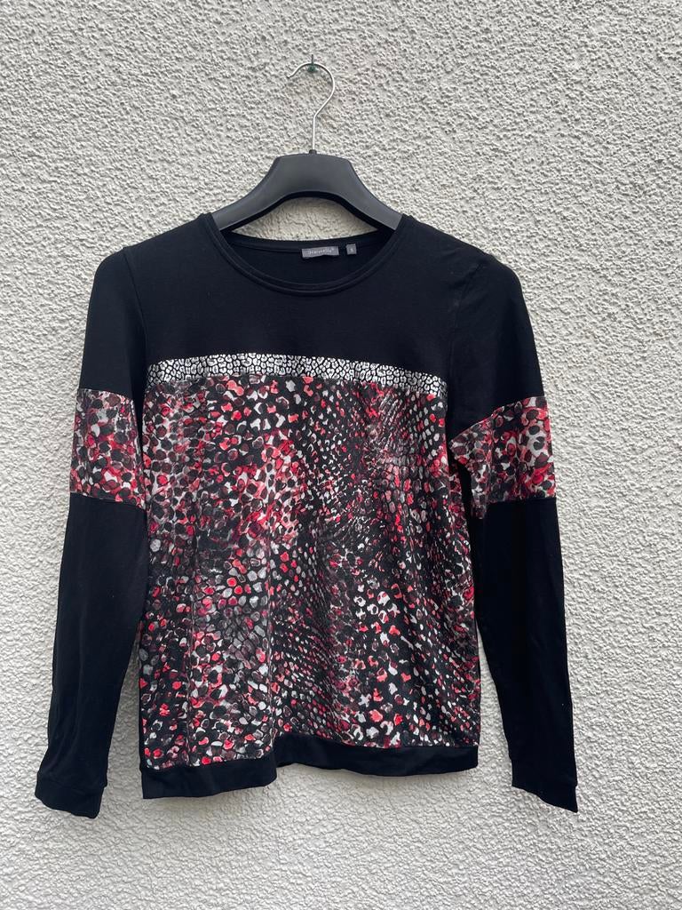 Marinello trui zwart met print maat S, Kleding | Dames, Zwart, Ophalen of Verzenden, Zo goed als nieuw, Lange mouw