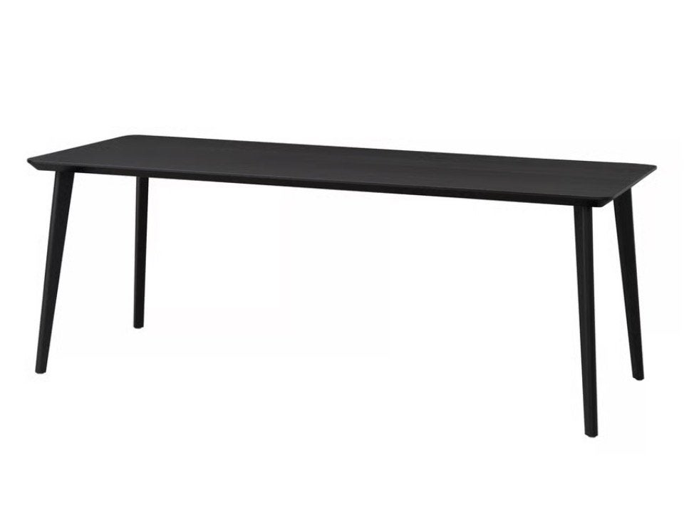 IKEA LISABO eettafel 200x78 zwart/essenfineer, Huis en Inrichting, Tafels | Eettafels, Ophalen, Zo goed als nieuw, Rechthoekig