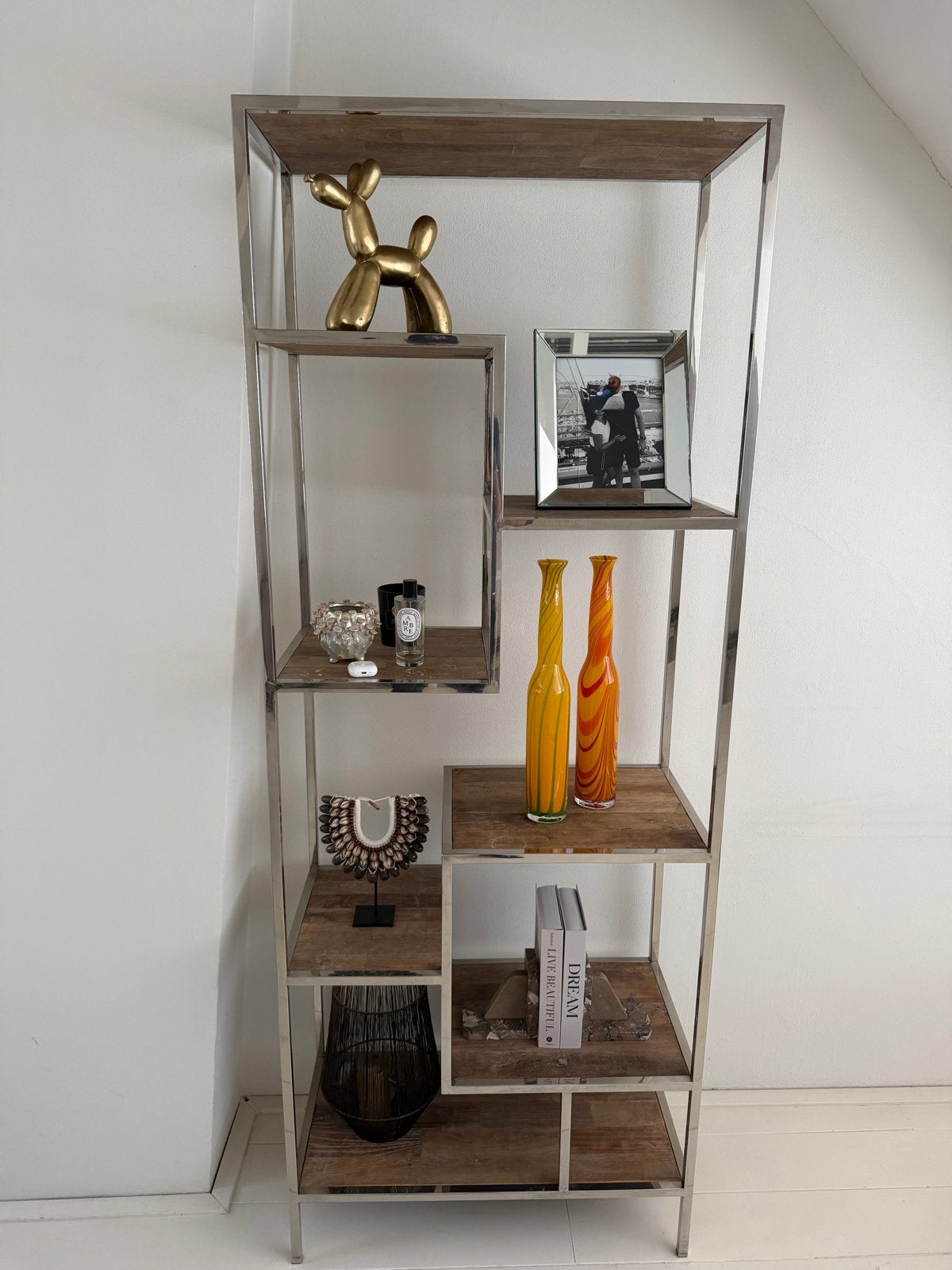 Richmond Interiors wandkast chroom/eiken, Ophalen of Verzenden