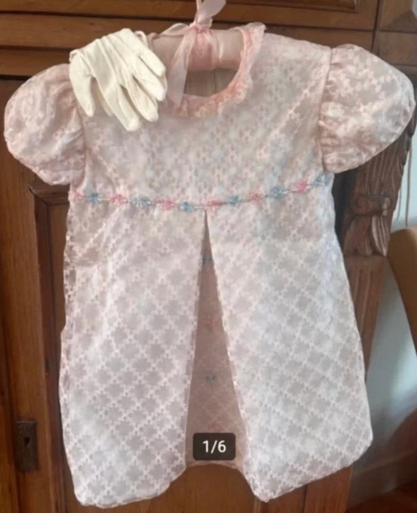 Vintage Roze Jurkje met Handschoentjes, Ophalen of Verzenden, Gebruikt, Meisje, Jurk of Rok