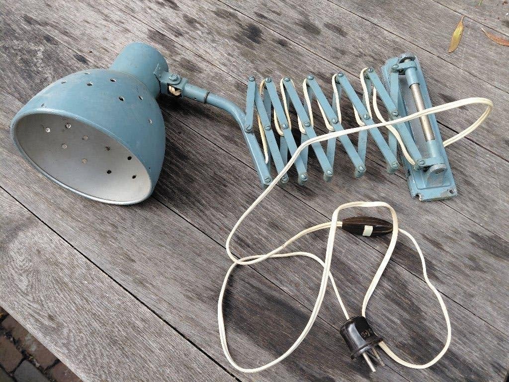 Vintage schaarlamp met originele bekabeling, Ophalen of Verzenden