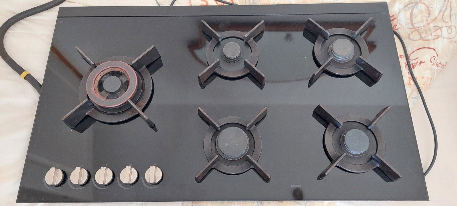 ATAG gas kookplaat 90cm breed, 51cm diep, Ophalen, Gebruikt, Inbouw, Gas