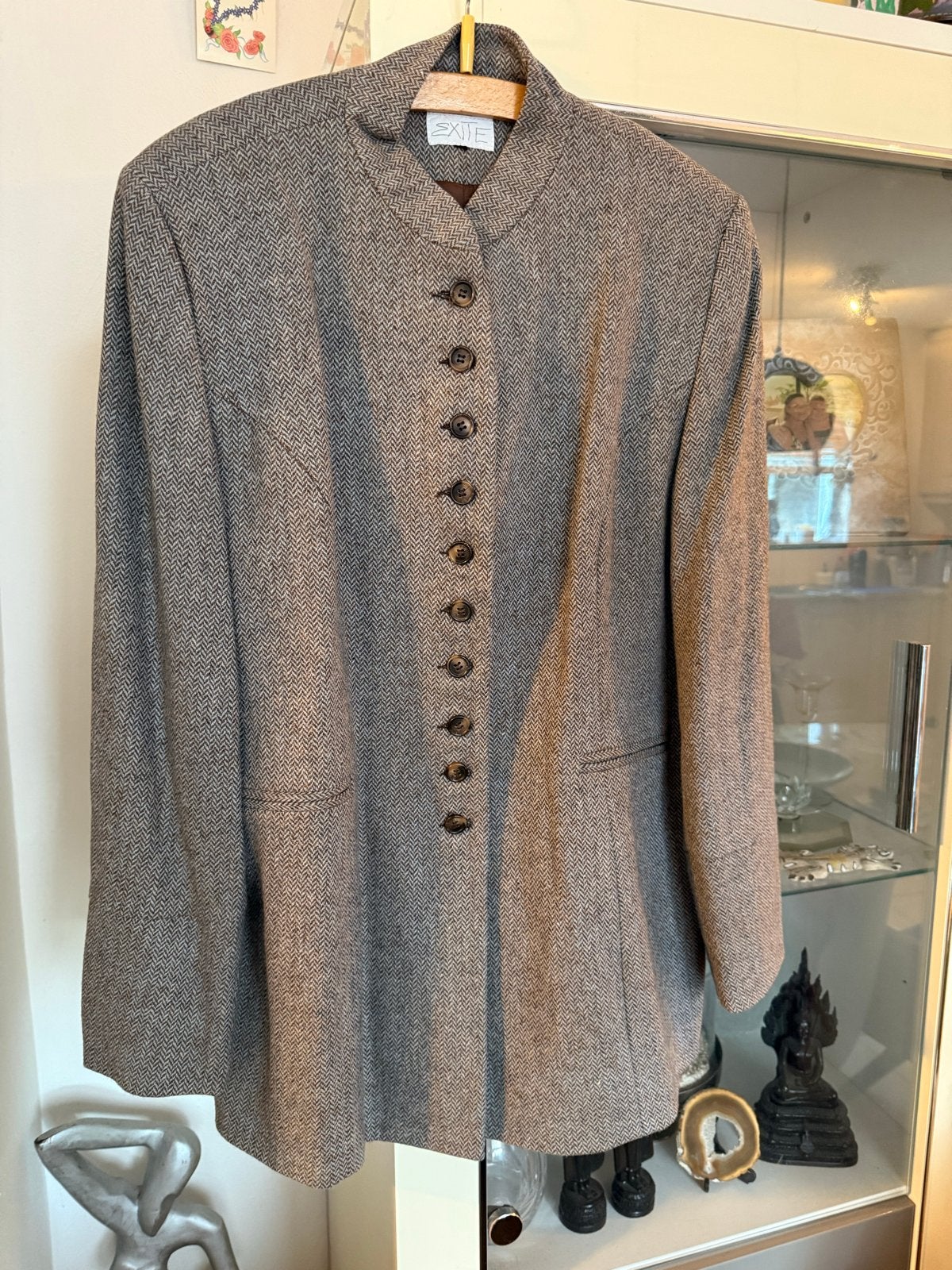 Exite Lamswollen Jasje/Blazer - Maat M, Ophalen of Verzenden, Zo goed als nieuw, Maat 38/40 (M), Bruin