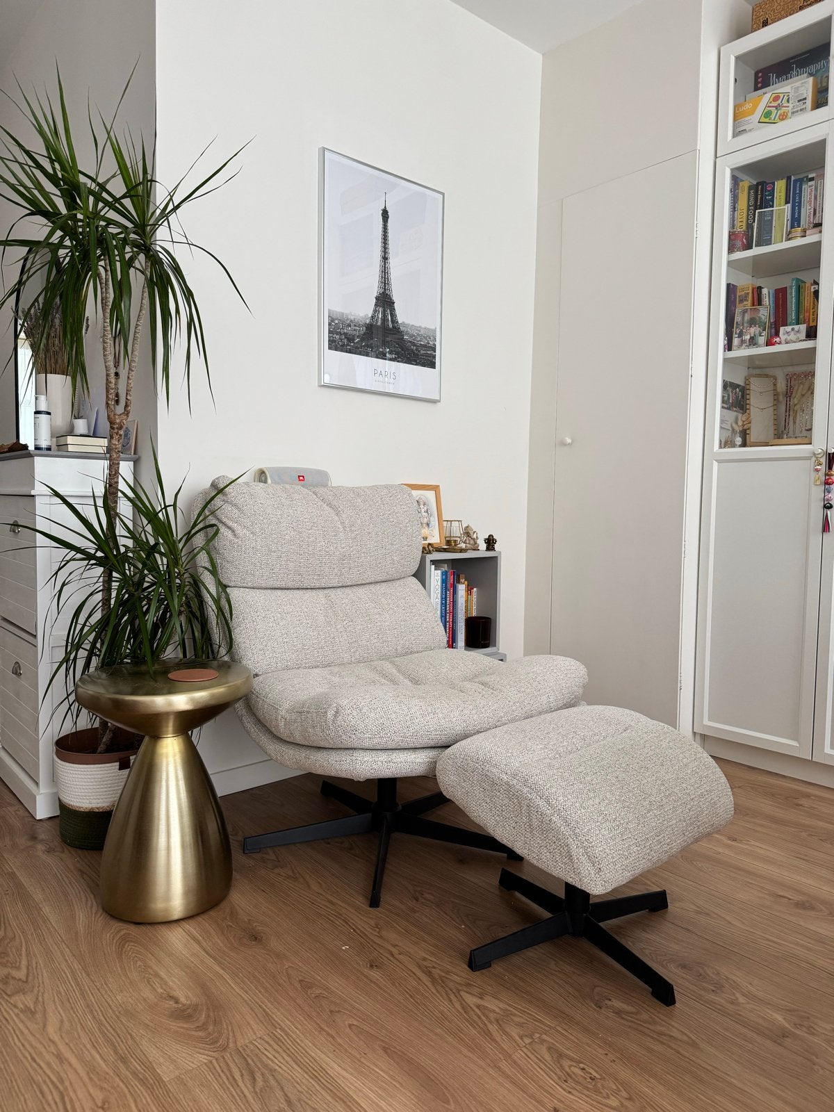 Gouden salontafel, bijzettafel, nachtkastje, Huis en Inrichting, Ophalen, Minder dan 50 cm, Rond, Zo goed als nieuw