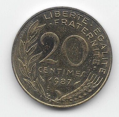 Frankrijk 20 centimes 1987 KM# 930, Verzenden, Frankrijk, Losse munt