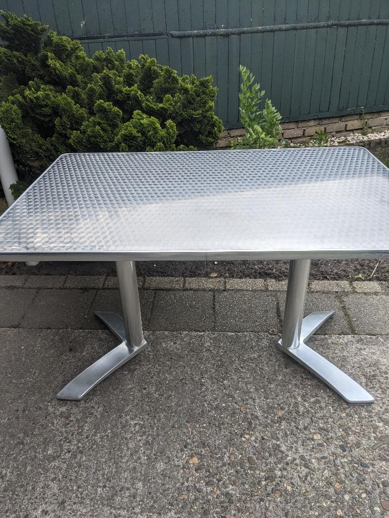 Prachtige terrastafel, Tuin en Terras, Ophalen, Zo goed als nieuw, Rechthoekig, Rvs