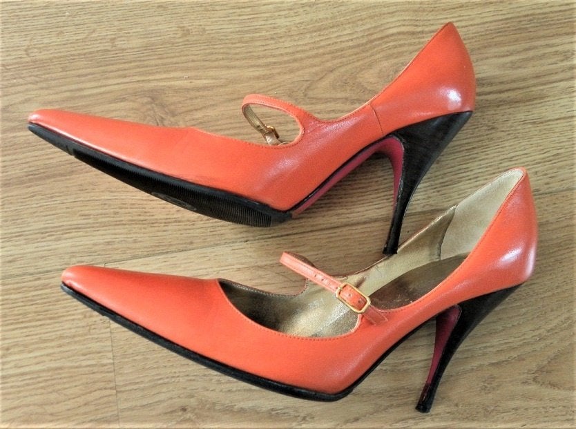 EMANUEL UNGARO Oranje Leren Pumps maat 36,5, Pumps, Oranje, Ophalen of Verzenden, Zo goed als nieuw