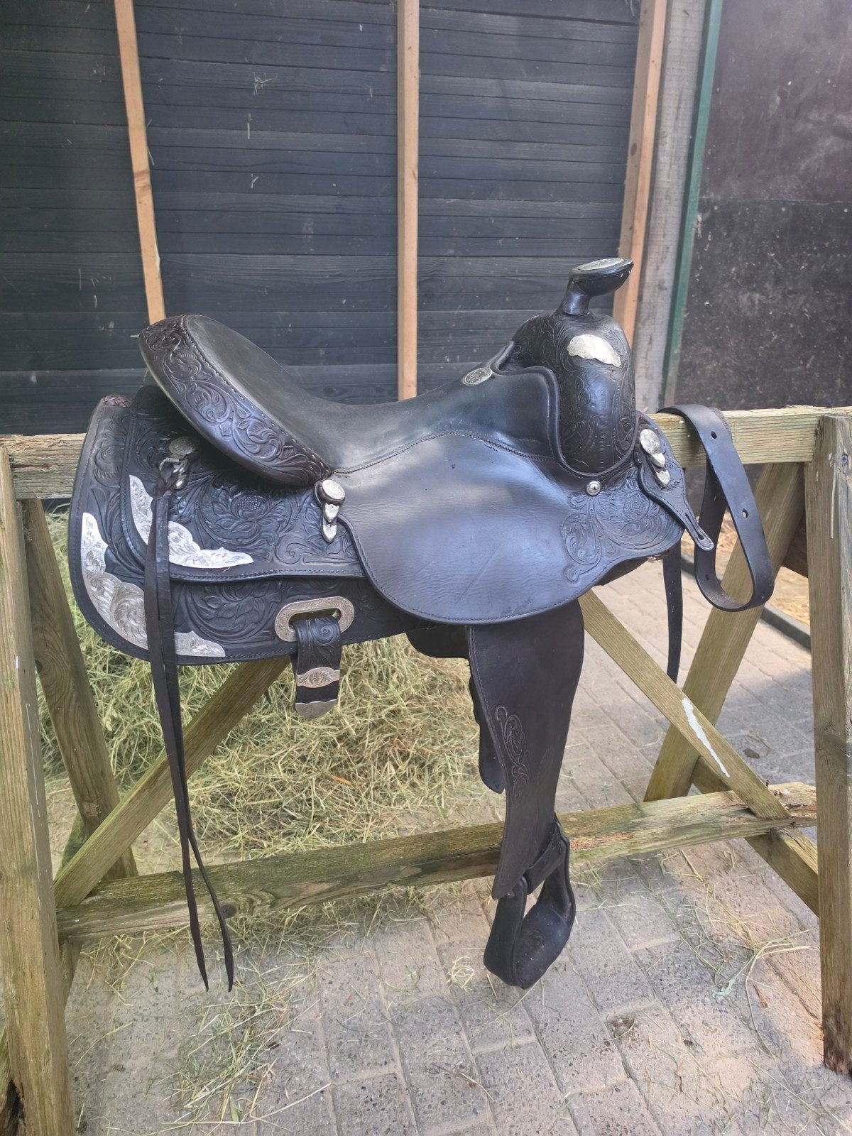 Origineel Billy Cook westernzadel 16 inch, Dieren en Toebehoren, Paarden en Pony's | Zadels, Ophalen, Gebruikt, Inclusief stijgbeugels