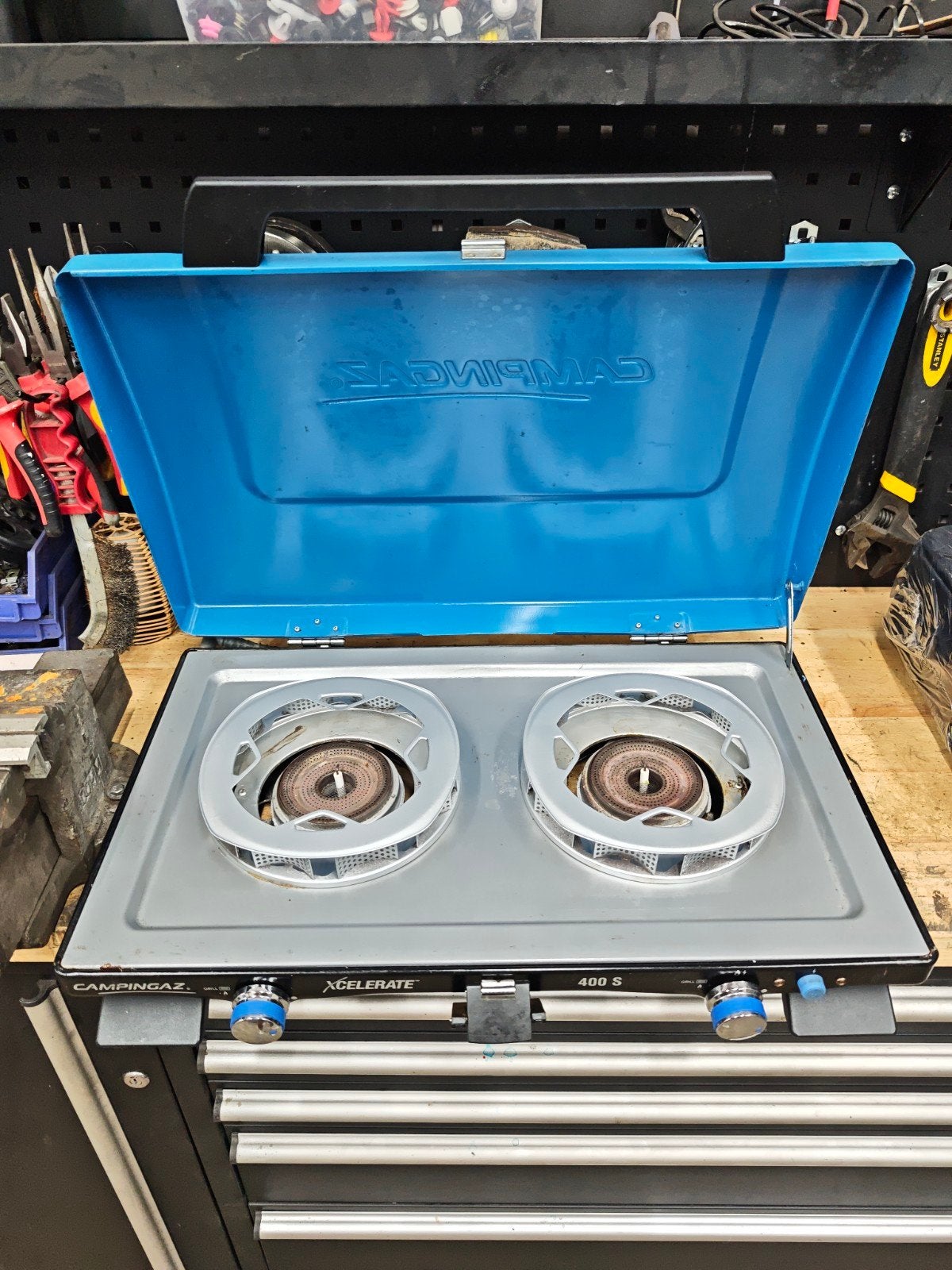 Campingaz 400s gas kookplaat voor camping, Ophalen of Verzenden, Gebruikt